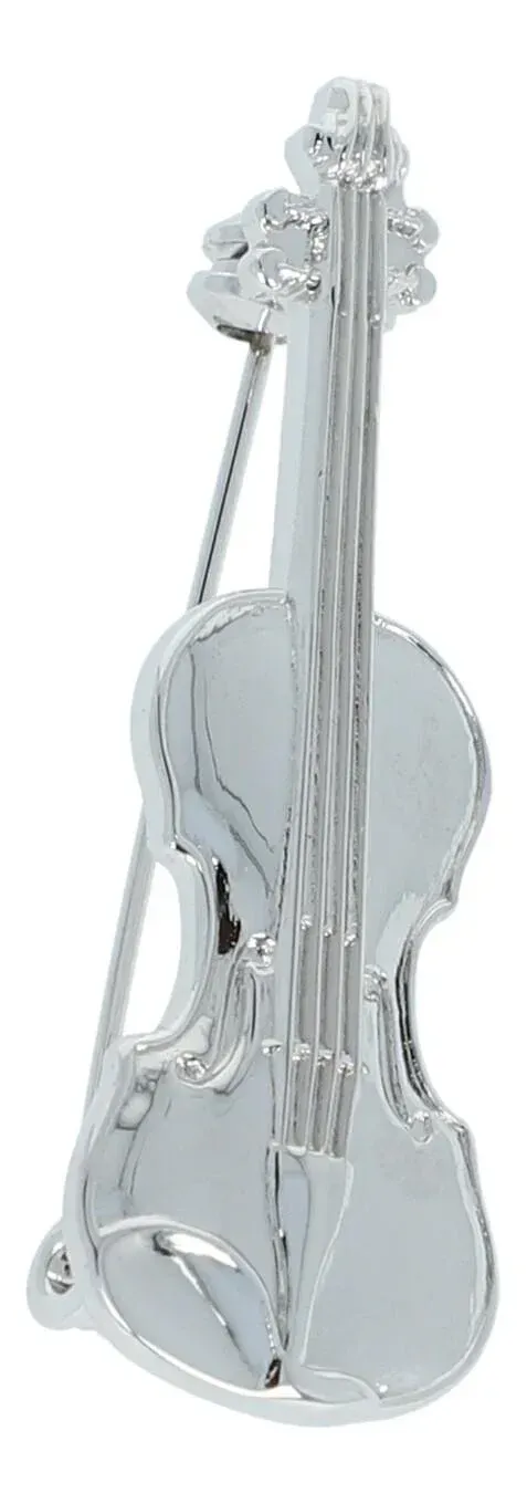 Brosche Violine Geige Cello silberfarben Anstecker Nadel Bratsche