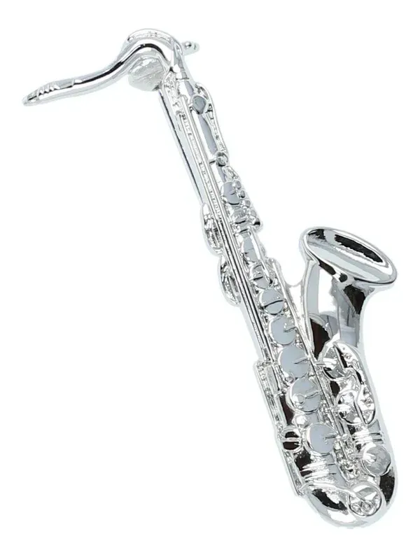 Brosche Saxophon silberfarben Anstecker Nadel