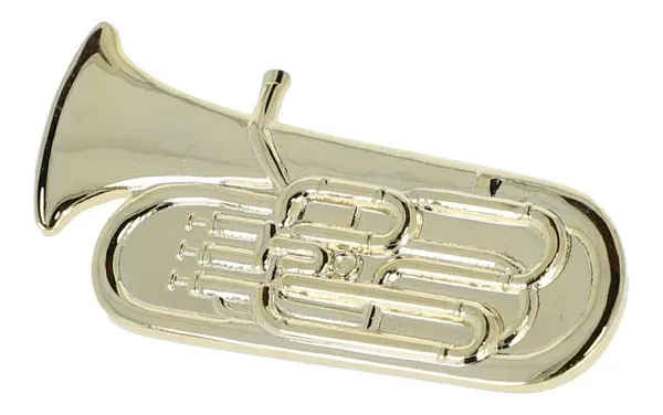 Brosche Tuba goldfarben bass Anstecker Nadel
