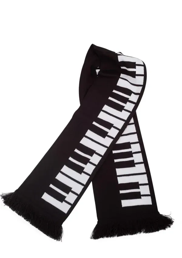 Schal gestrickt mit Klaviatur Tastatur Flügel Piano Keyboard Klavier