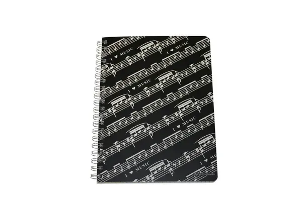 Notizbuch Spiralblock Noten mit Notenlinien