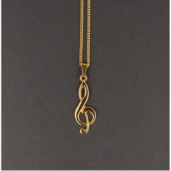 Kette mit Notenschlüssel goldfarben