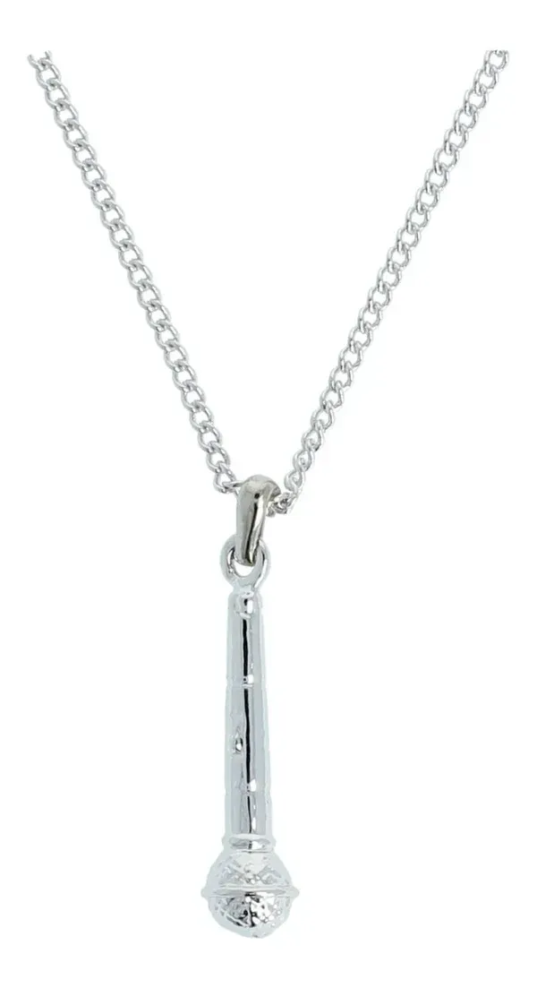 Kette mit Mikrophon silberfarben
