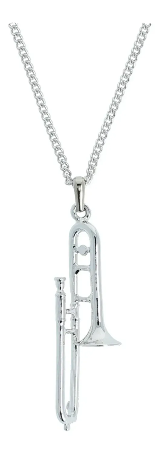 Kette mit Posaune silberfarben Trombone