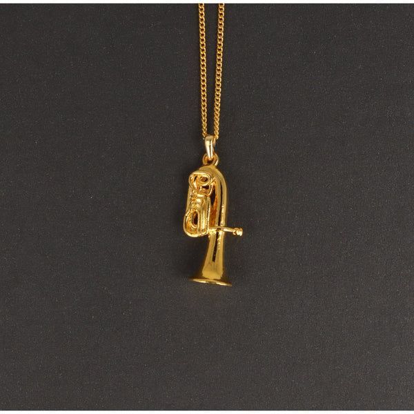 Kette mit Tuba goldplated bass