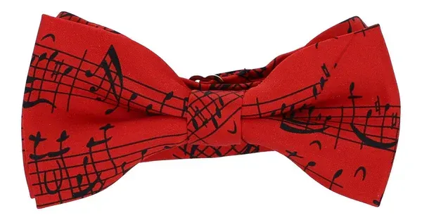 Fliege mit Noten in feuerrot rot