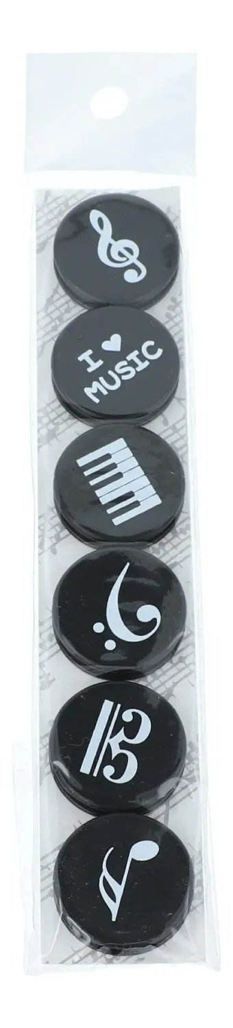 6 Magnete mit Musikmotiven