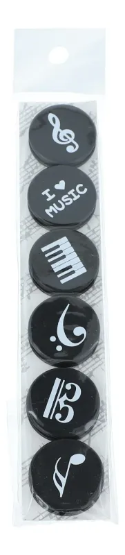 6 Magnete mit Musikmotiven