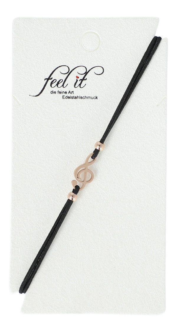 Armband rose Violinschlüssel in schwarz