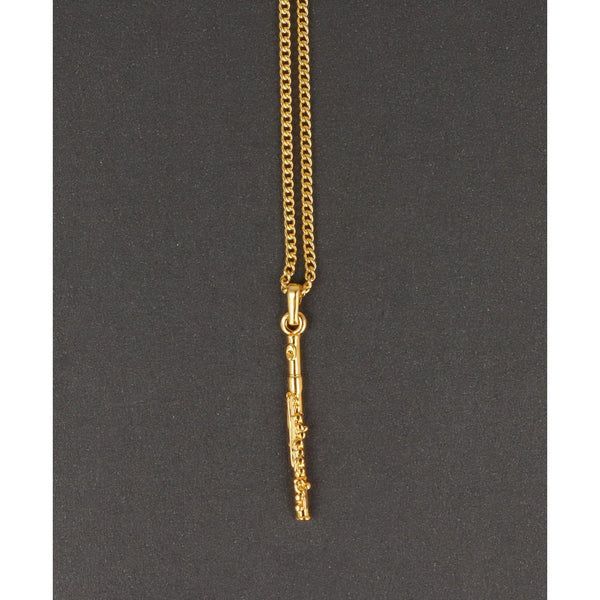 Kette mit Querflöte goldfarben