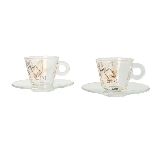 2 Tassen Espresso aus Glas
