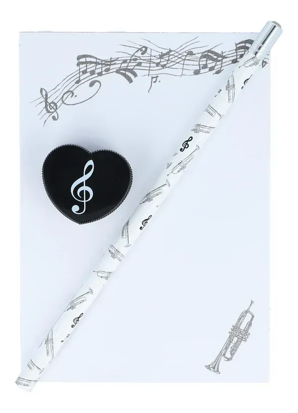 Block + Stift + Spitzer Design Trompete
