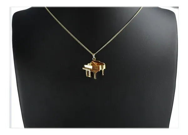 Kette mit Flügel Piano Klavier goldfarben