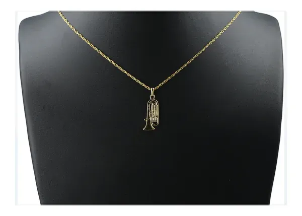 Kette mit Tuba goldplated bass