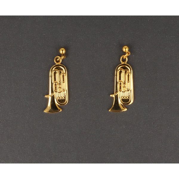 Ohrstecker Tuba Bass goldfarben