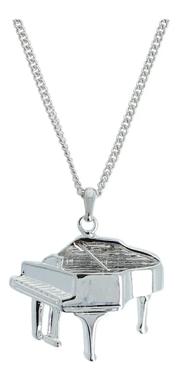 Kette mit Flügel Piano Klavier silberfarben