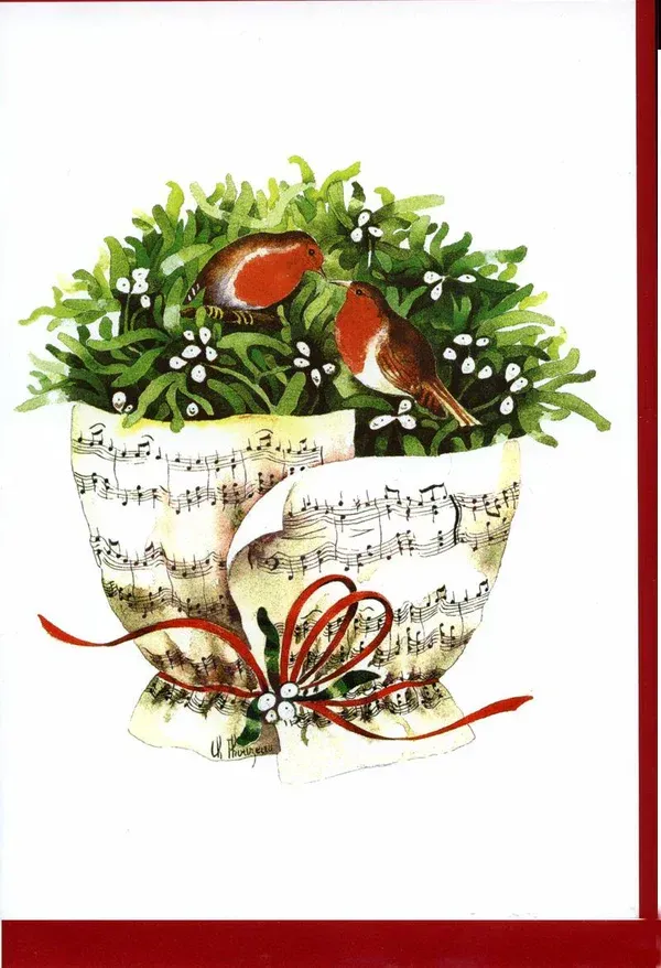 Karte Noten + Weihnachtsstrauß