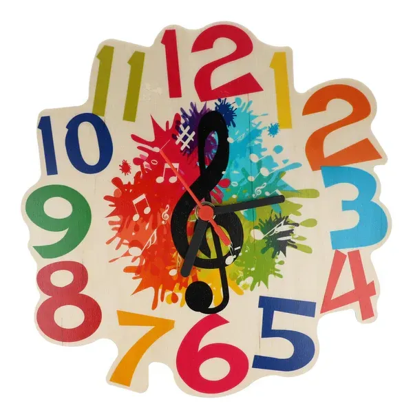 Kinder Uhr mit Noten aus Holz