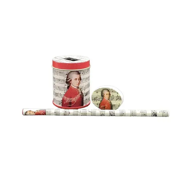Schreibset mit Bleistift Radiergummi Spitzer Wolfgang Amadeus Mozart