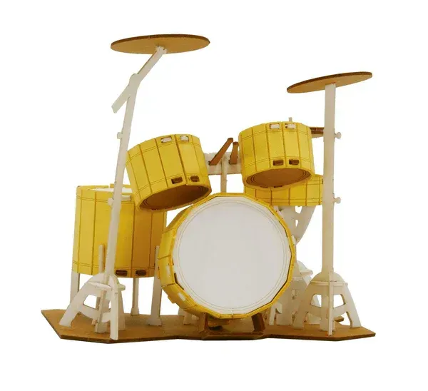 3D Modell Schlagzeug Drum  Spezialkarton gelasert Bausatz