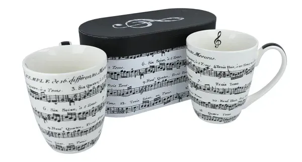 2er-Set Adagio-Henkelbecher in Geschenkbox Noten