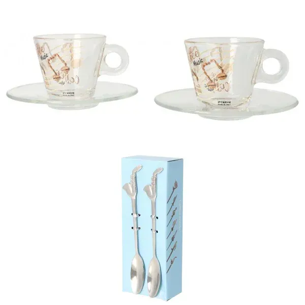 Geschenkset für Musiker Thema Espresso Saxophon