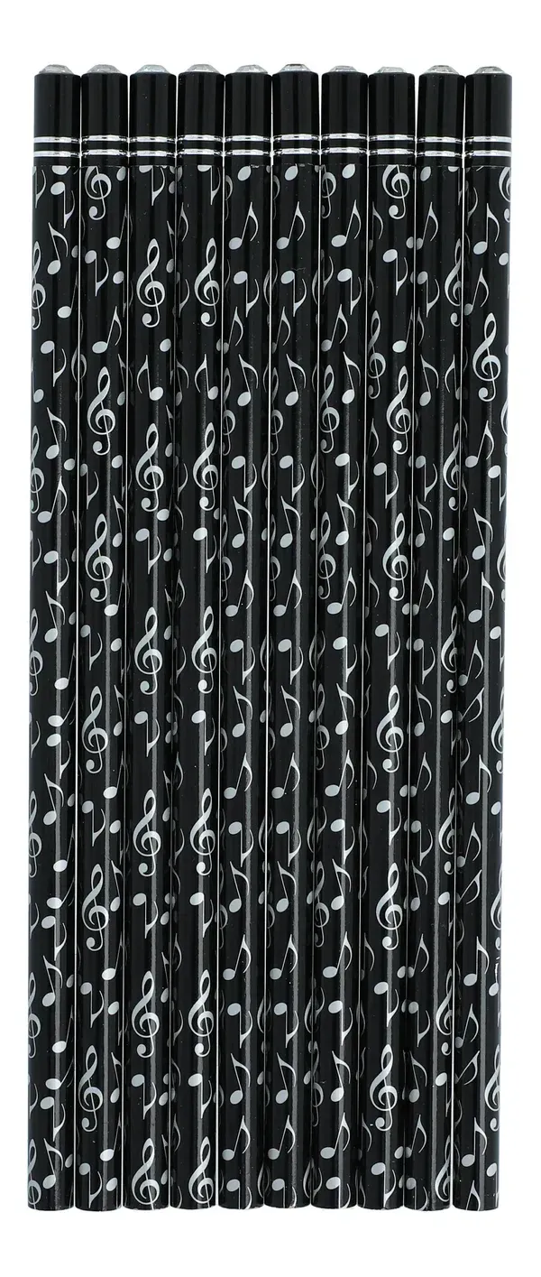 10 Bleistifte mit Note in silber
