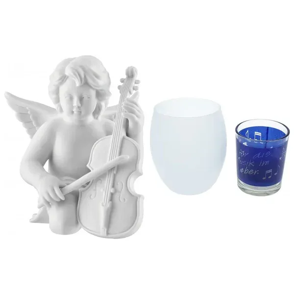 Geschenkset Engel mit Cello + Teelicht