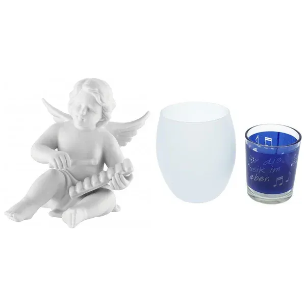 Geschenkset Engel mit Xylophon + Teelicht