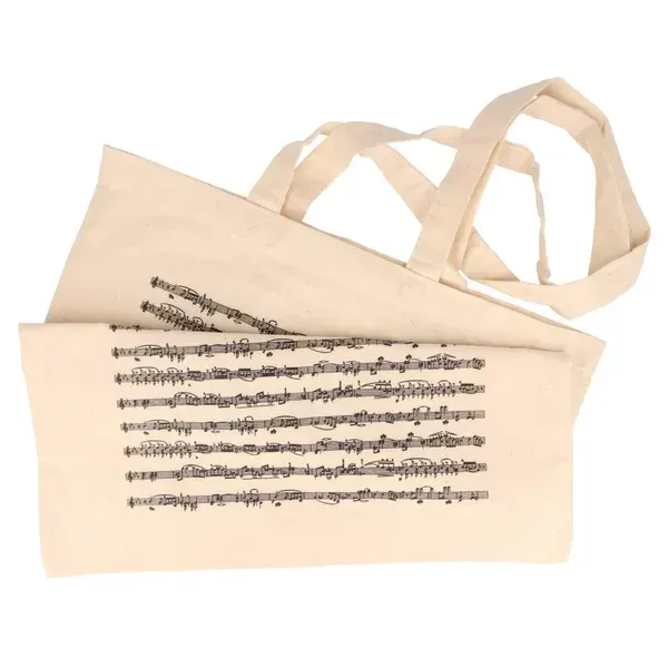 Tasche Noten Beutel creme neu