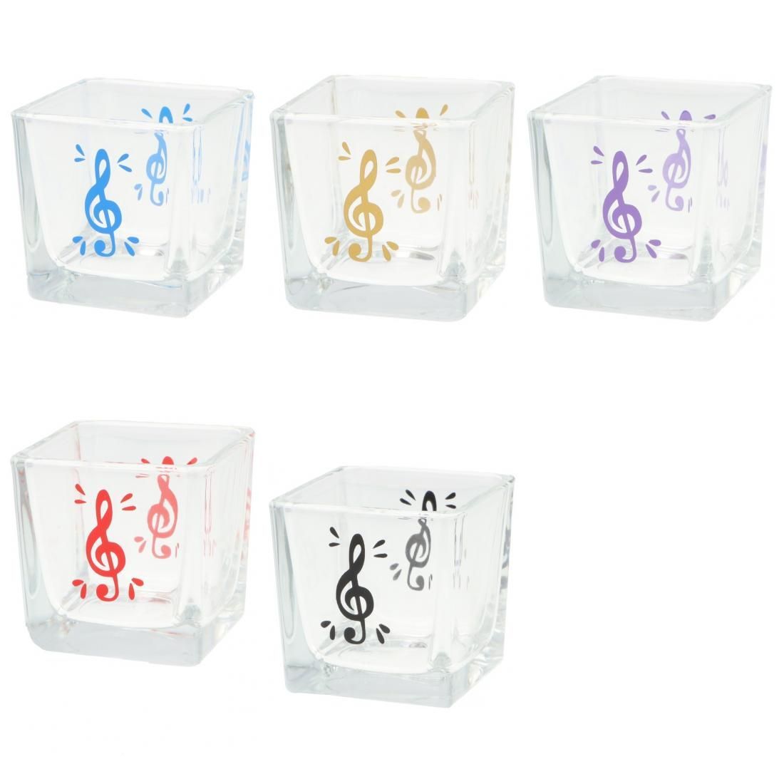 1 Stück Teelicht Glas 6 x 6 x 6 cm eckig mit Vionschlüssel