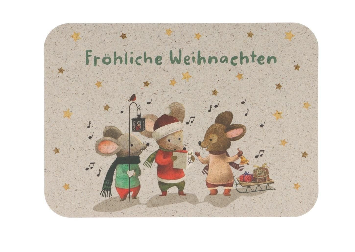 Postkarte Karte Weihnachten Mäuse