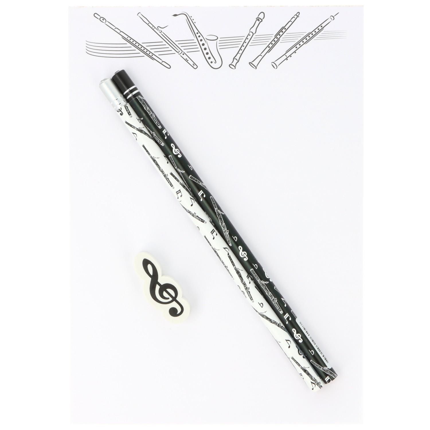 Schreibset mit 2 Bleistift und Radierer Fagott