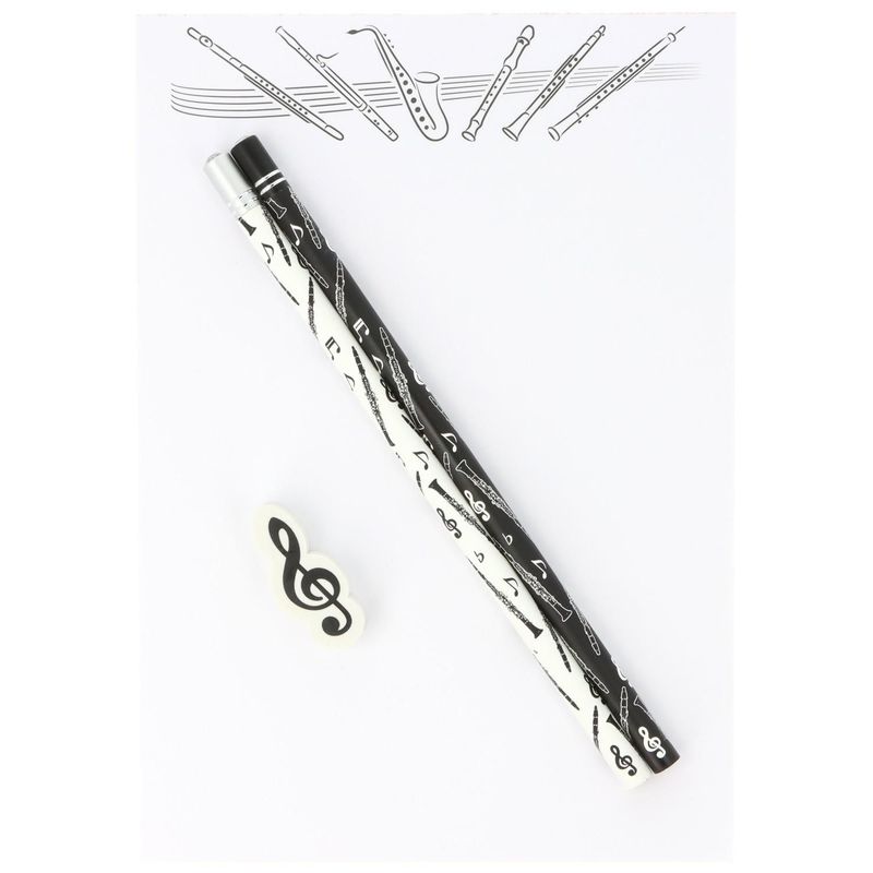 Schreibset mit 2 Bleistift und Radierer Klarinette Schreibset mit 2 Bleistift und Radierer Klarinette
