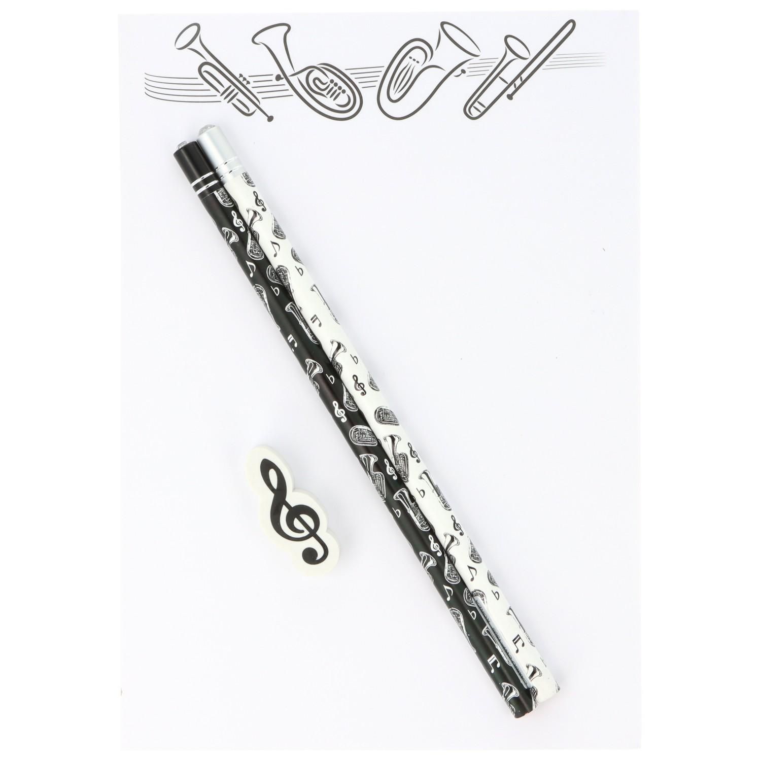 Schreibset mit 2 Bleistift und Radierer Tuba