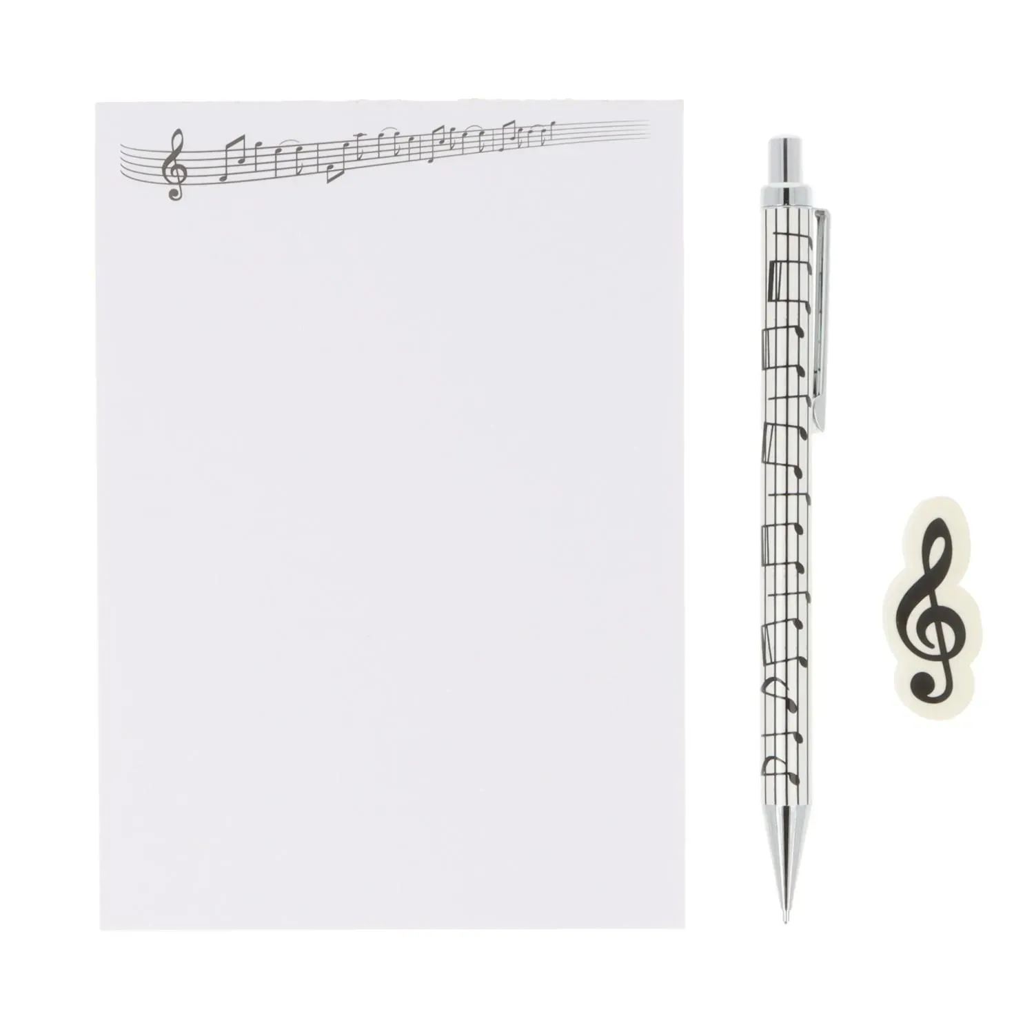 Schreibset mit Notizblock A6 Druckbleistift und Radiergummi Schreibset mit Notizblock A6 Druckbleistift und Radiergummi