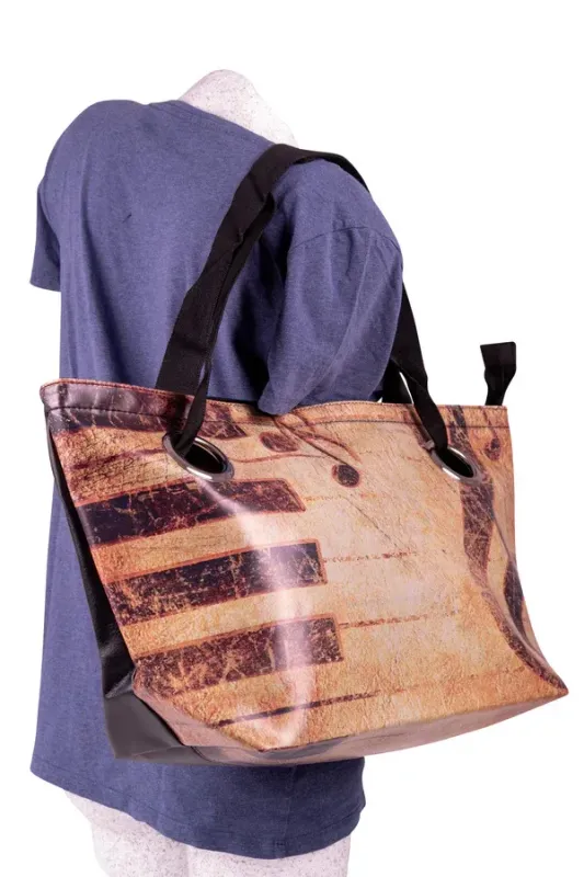 Große Henkeltasche mit Henkel Klaviatur Tastatur Manual Tasche