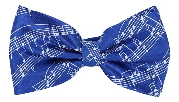 Fliege mit Noten in dunkelblau