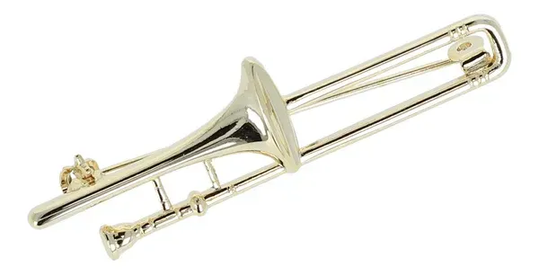 Brosche Posaune goldfarben Trombone Anstecker Nadel