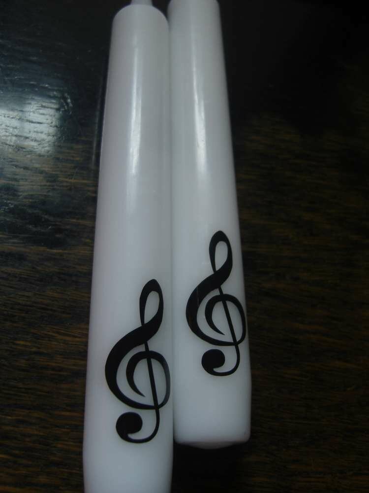 2 Stück Kerze mit Violinschlüssel