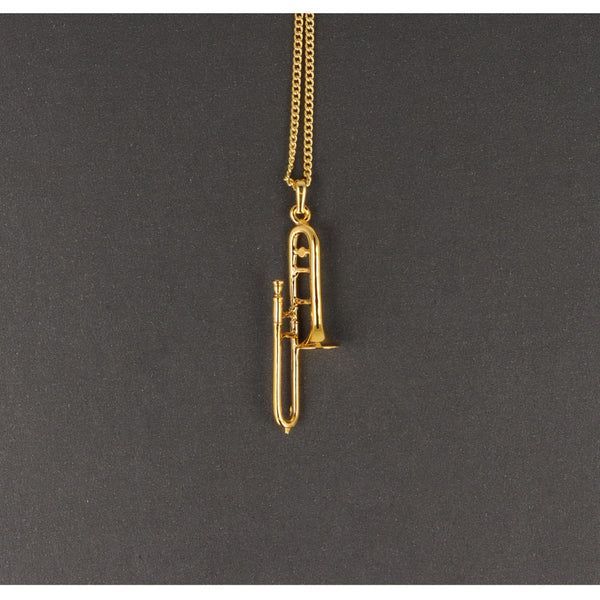 Kette mit Posaune goldfarben Trombone Kette mit Posaune goldfarben Trombone