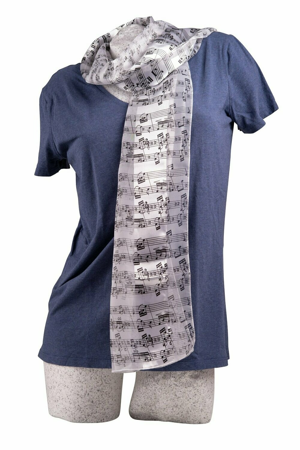 Schal Chiffon mit Noten in weiß Halstuch