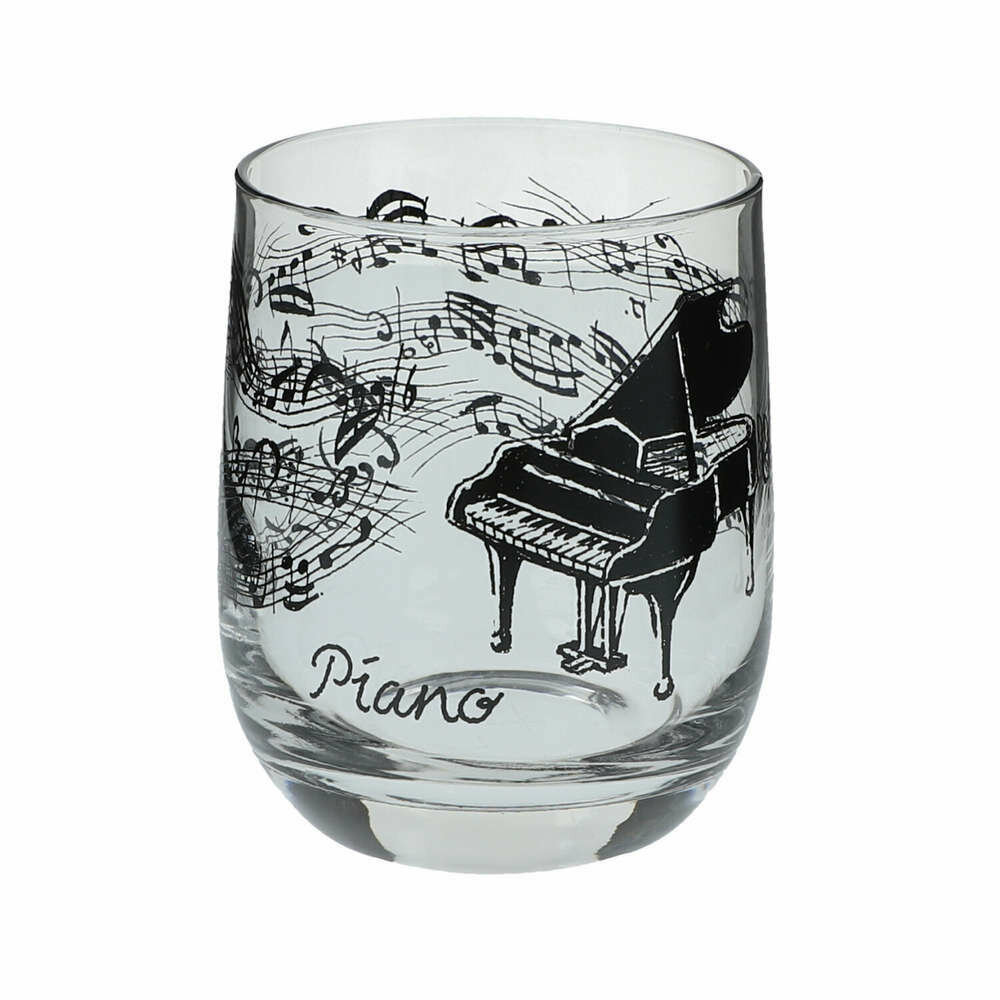 Glas mit Flügel Piano Klavier