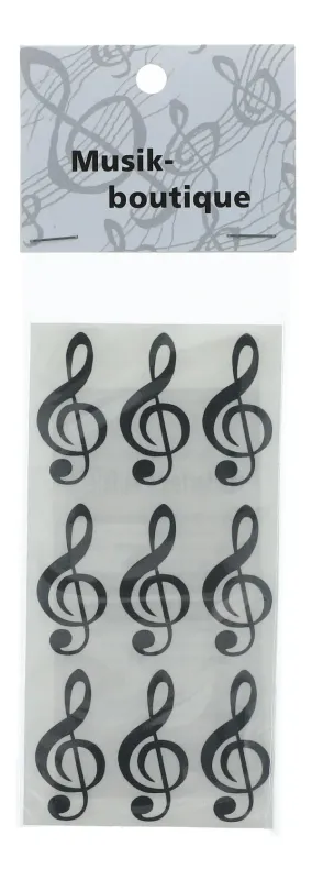 9 x wasserfeste Aufkleber Violinschlüssel