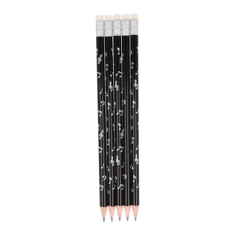5 Bleistifte mit Note in schwarz