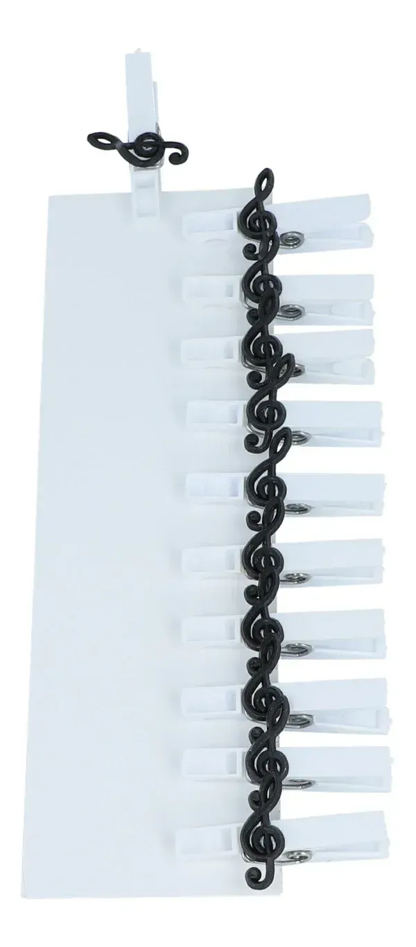 Klammer weiß mit Violinschlüssel 10 Stück