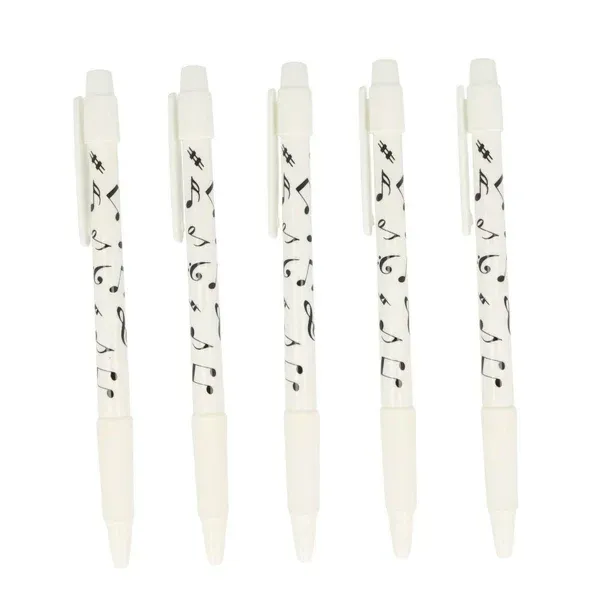 5 Kugelschreiber Noten weiß