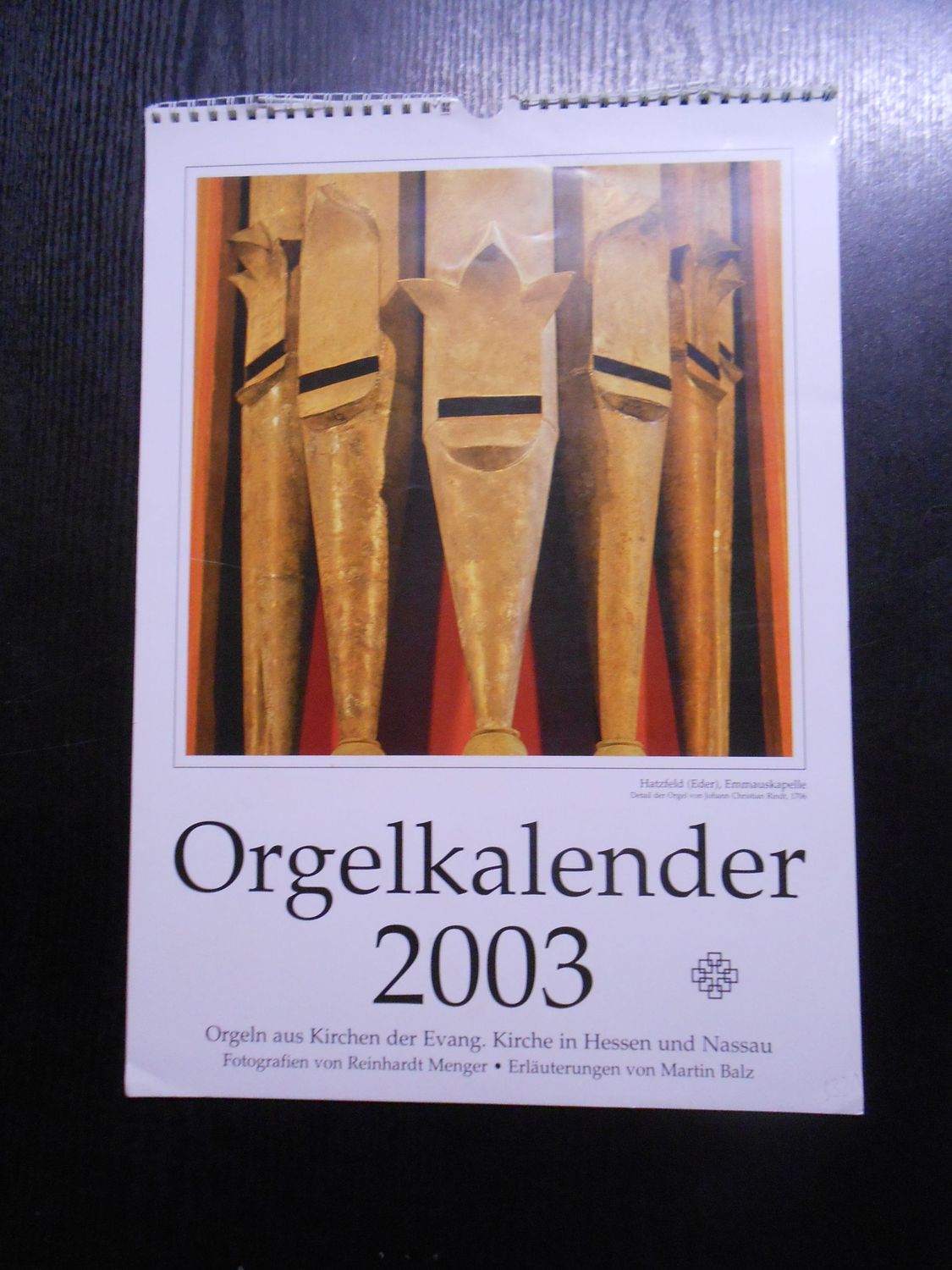 Orgelkalender aus der Ev.Kirche Hessen + Nassau 30 x 40 cm von 2003