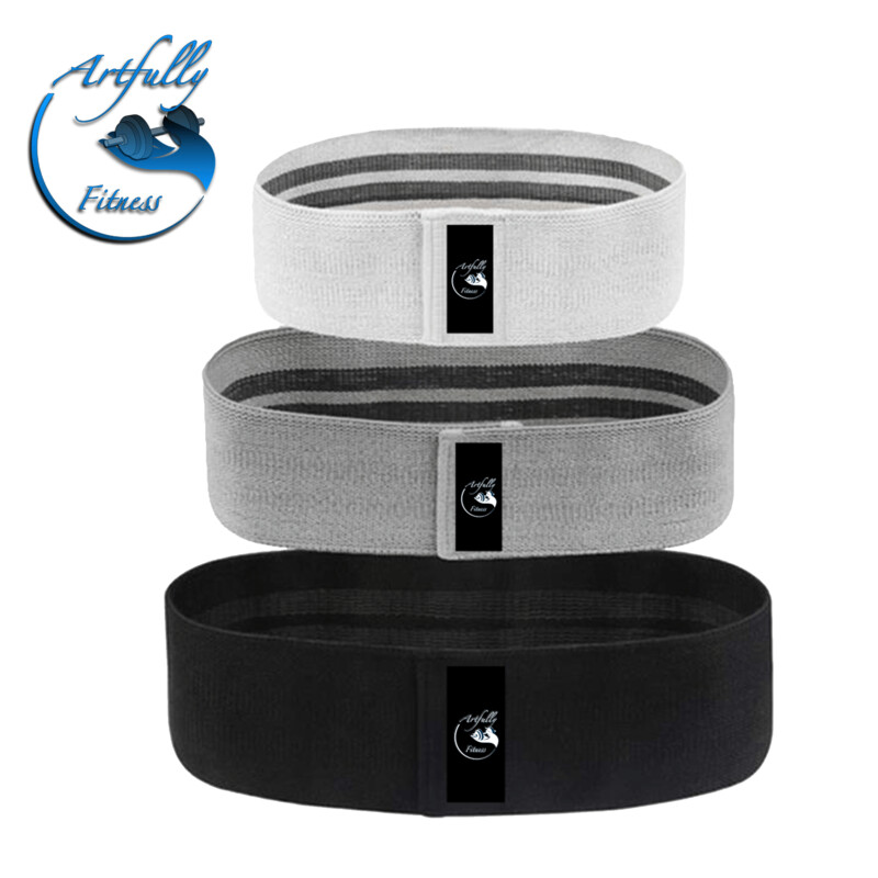 Kurze Stoff Fitnessbänder, rutschfest, Pull Up Bands, 3er Set, Yoga, Pilates