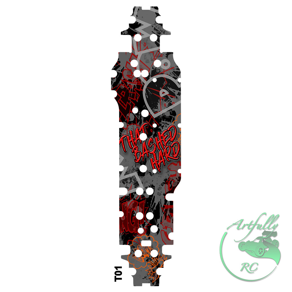 SE-Protect - Chassis Folien - Tekno SCT410.3, EB48SL, MT410 1/8, Designauswahl: That Bashed Hard